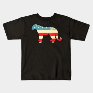 American Flag Tiger Kids T-Shirt